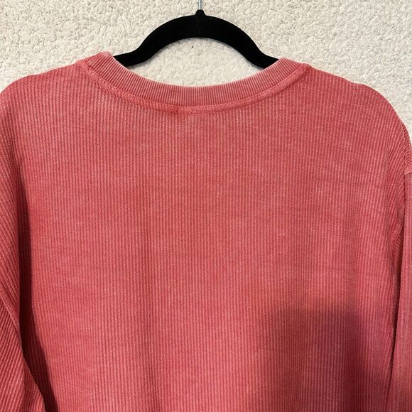 Chicka-d Ribbed Corded Crop Top Boxy‎ Pullover Red Oklahoma  Size S - Picture 11 of 14